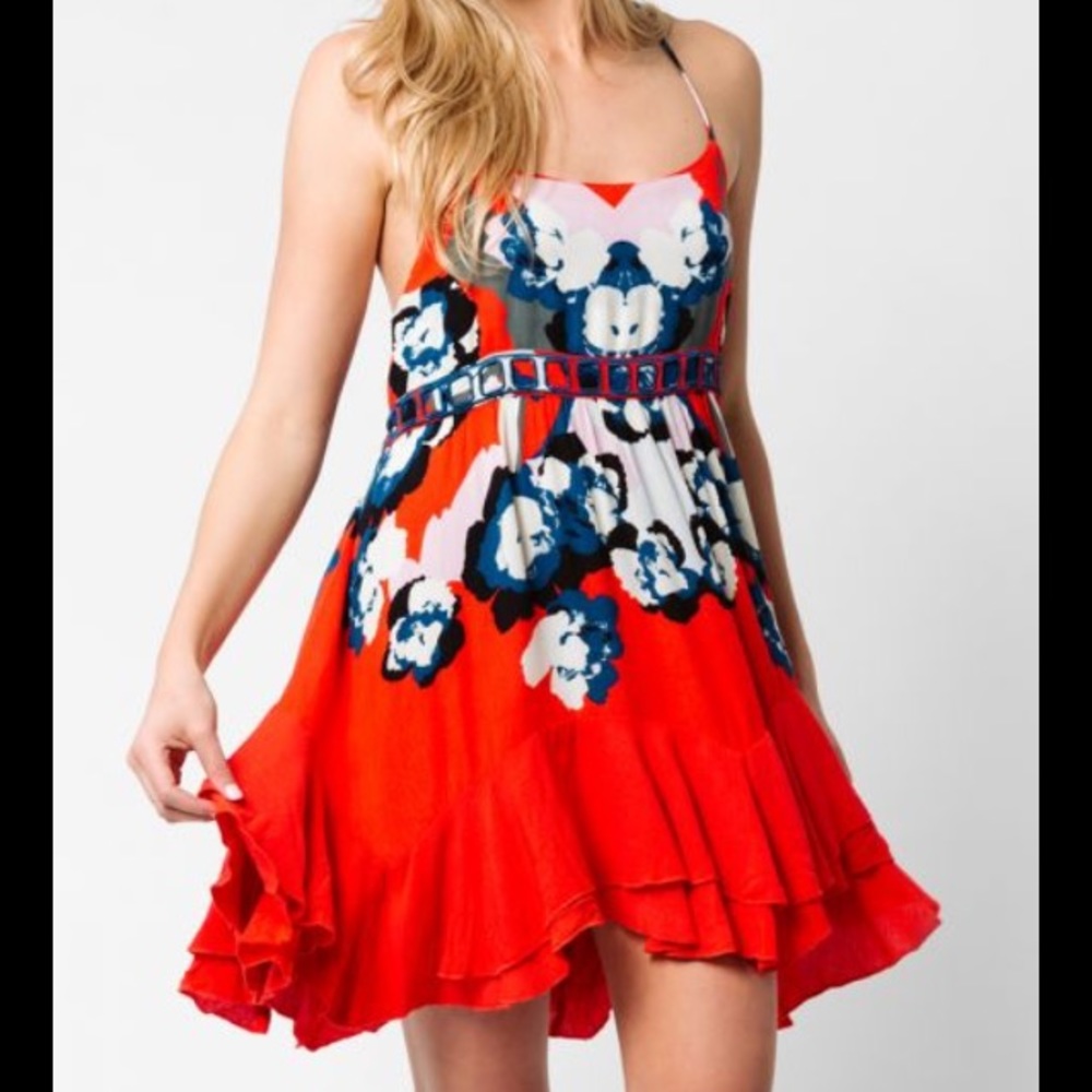 Free People Sweet Lucy Slip Dress NWT Red - Picture 9 of 10